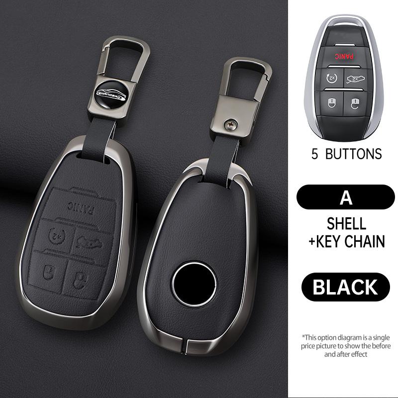 Metal Leather Car Smart Key Case Cover for Alfa Romeo Giulia 2015 +Stelvio 2016+ Spider Etcetera Protector Shell