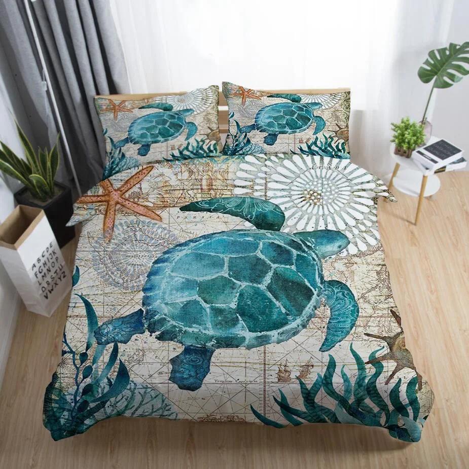 Crocodile Soft Duvet Cover Sets 2 Person Print Turtles,Dolphins King-Sized Dimensionsd Dimensions Beding Set 3d Bed Linens Bambo Fiber Ropa De Cama