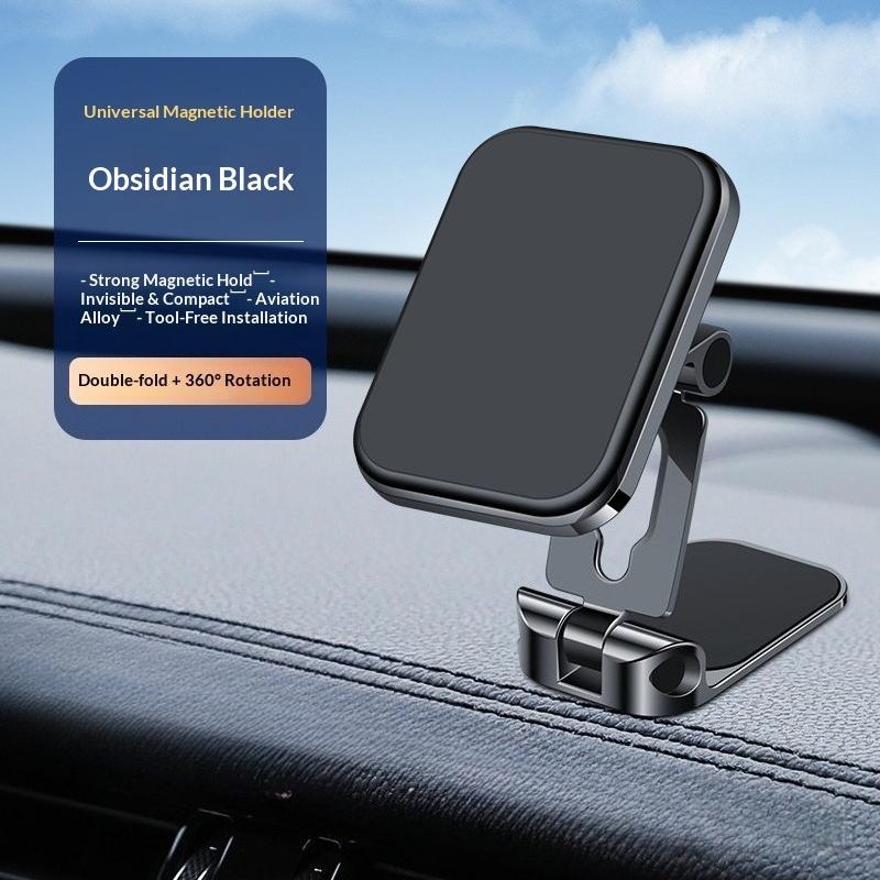 Suction Type Car Mobile Phone Stand, Strong Magnetic Attraction Foldable Air Outlet Instrument Panel Adhesion Navigation Stand