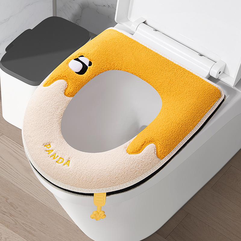 Thick Zipper Style Toilet Seat Cushion for Autumn and Winter