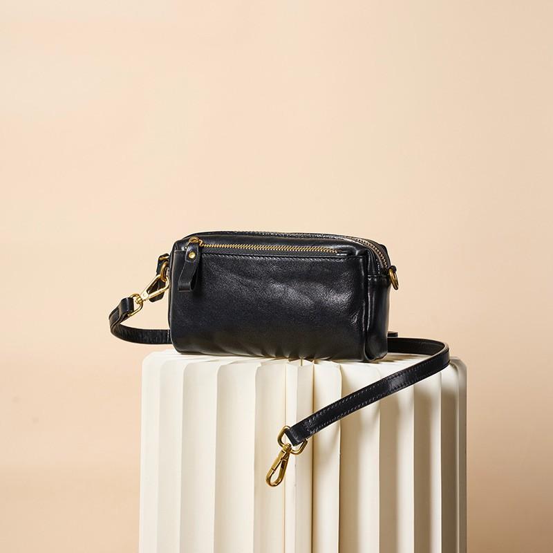 

Whole Tree Cream Vegetable Tanned Cowhide Square Bag Women s New Cross-border Single-shoulder Retro Style Genuine Leather Texture Cross-body 20x8x12cm чёрный