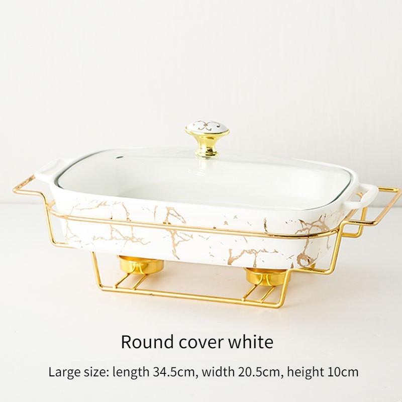 Creative Rectangular Double Ear Ceramic Casserole Household Tableware Light Fire Heating Hotel Dry Soup Pot