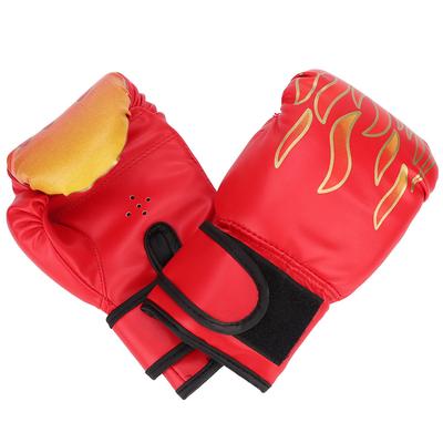 1 Pair Kids Children PU Kick Boxing Gloves Karate Muay Thai Guantes Sanda Training Equipmentred for Children