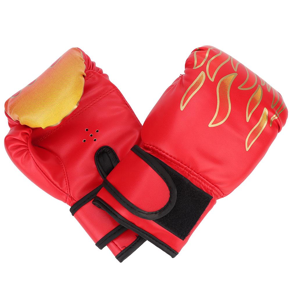 1 Pair Kids Children PU Kick Boxing Gloves Karate Muay Thai Guantes Sanda Training Equipmentred for children