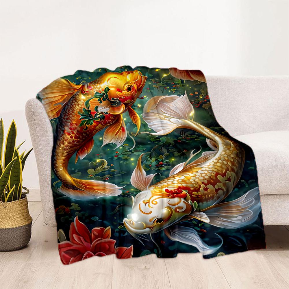 Fish Blanket Soft & Cozy Suitable for Seaside Office Couch for All Seasons Playful Design Ideal Gift for Friends Family Couples Picnic