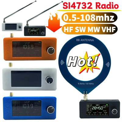 SI4732 0.5-108mhz Pocket Mini Radio LSB USB AM FM FM/AM Radio 1.9inch IPS Screen All Band Radio Receiver with Antenna