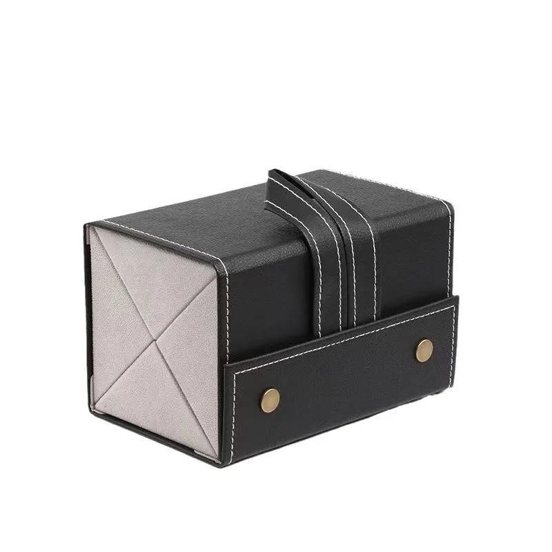 Retro Foldable Glasses Organizer - PU Leather 4/6 Slot Eyewear Case, Portable Sunglasses Holder for Purse/Backpack Storage