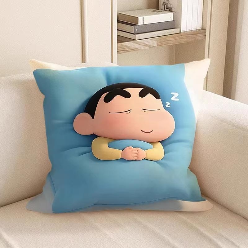 Cute Crayon Shin-chan Sleeping Pillow Covers Decorative Home Double-sided Print Square Pillow Bedroom Room Decoration Pillowcase