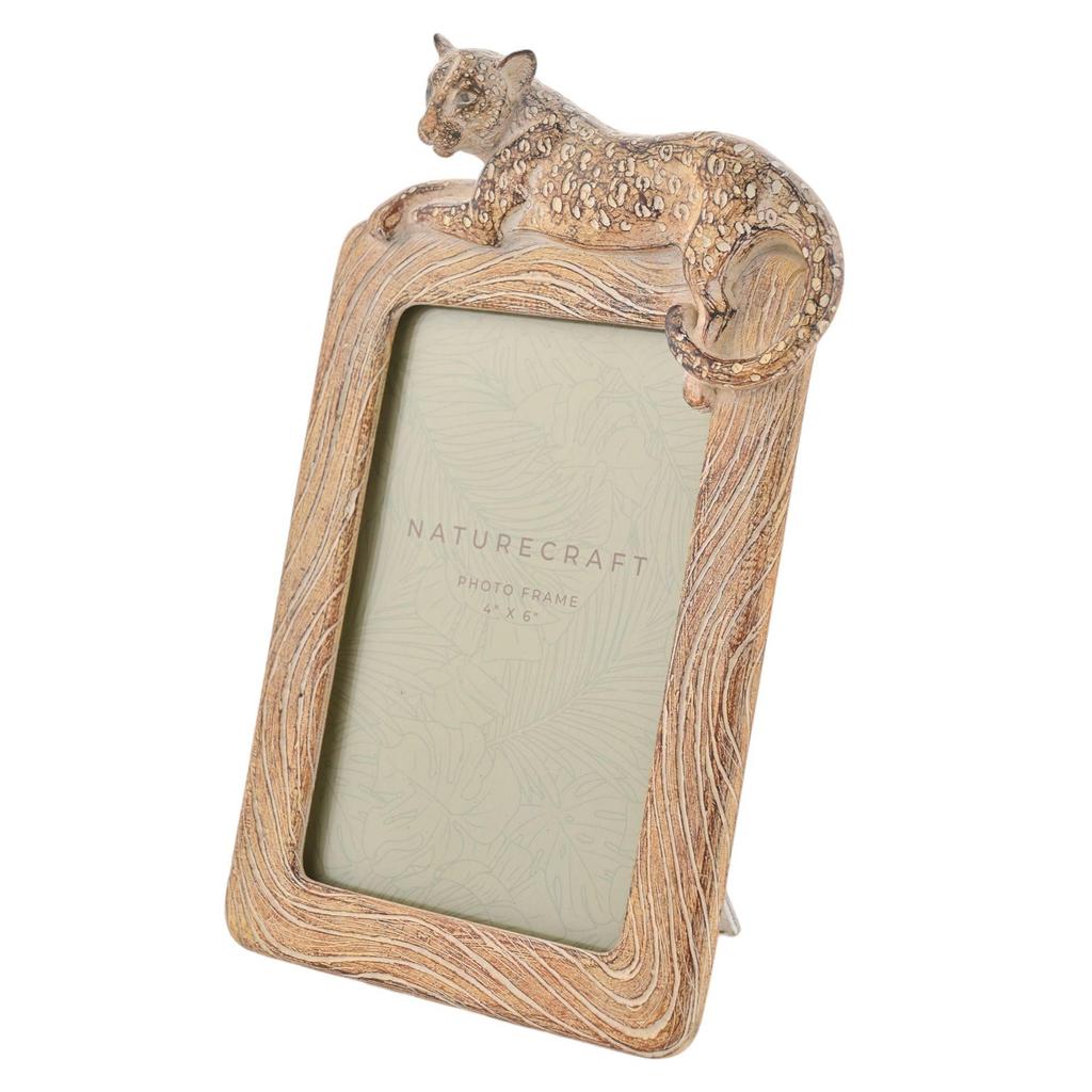 Naturecraft Wood Effect Cheetah Photo Frame 4 X 6
