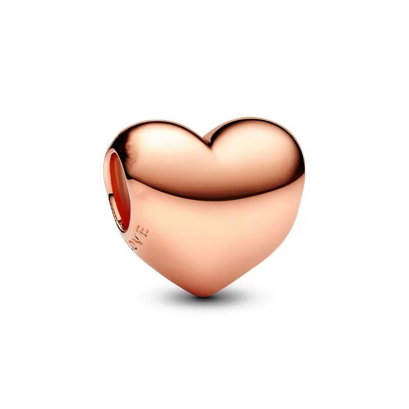 New Rose Gold Pink Heart Cherry Flower Heart Dreamcatcher Charm Beads DIY Women Jewelry Fit Original Necklace Bracelet