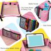 Kids Travel Tray for Car Seat Airplane Toddler Foldable Lap Tray with Water Bottle Holder Mesh Bag for Travel Activities Road Trip