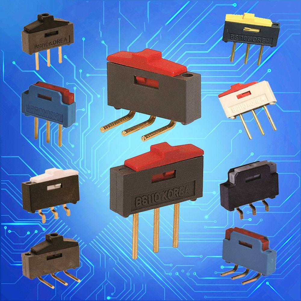 5PCS Professional DC12V 0.3A Red Toggle Switch BSI-10/BSI-10H Slide Switch 1P2T