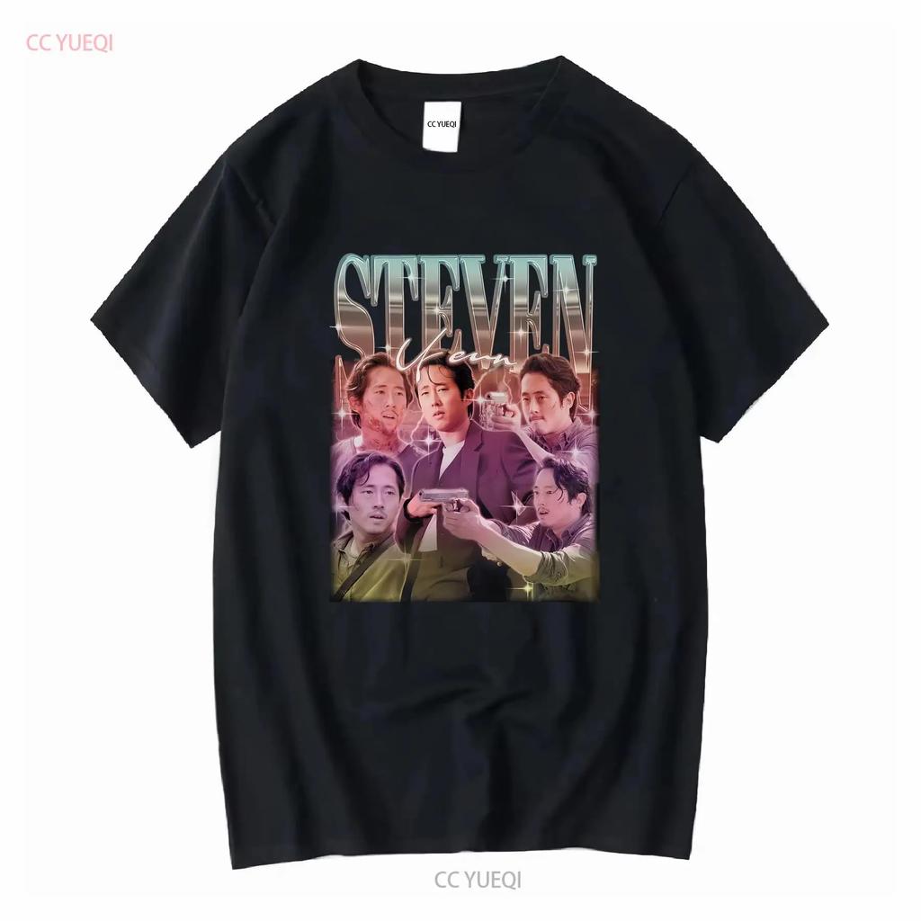Retro STEVEN YEUN Vintage Homage Fan T Shirt Actor 90s Merch long or short sleeves vintage Washed fashion Breathable graphic