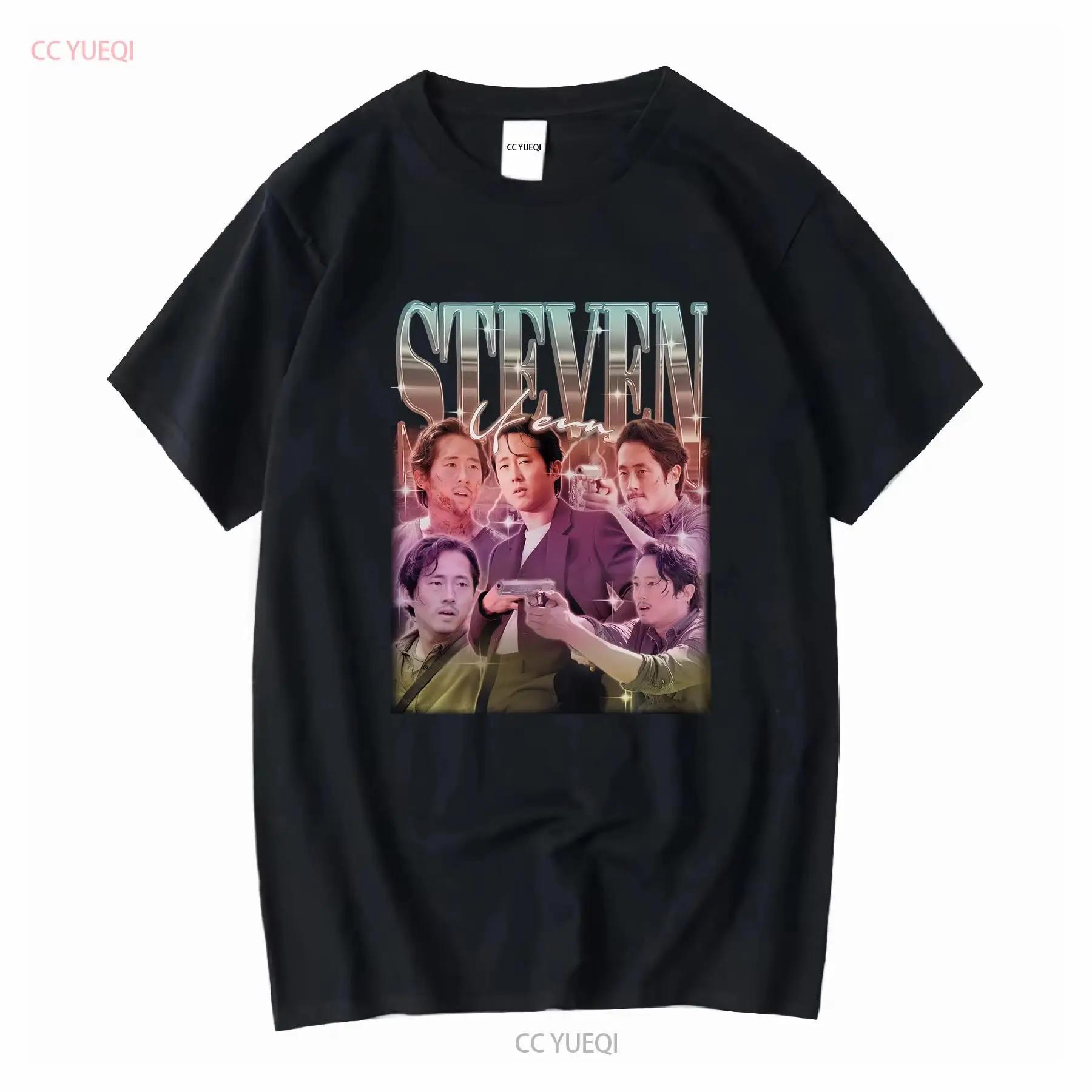 Retro STEVEN YEUN Vintage Homage Fan T Shirt Actor 90s Merch long or short sleeves vintage Washed fashion Breathable graphic S разноцветный