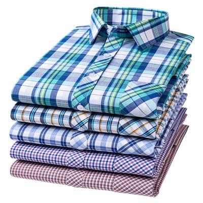 Men's Spring and Autumn Thin Section Simple Slim Lapel Men's Button Down Paragraph Shirt