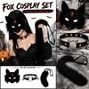 Set Coda e Collare con Mezza Maschera per Costume di Maschera di Halloween