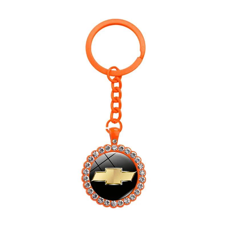 Llavero de Coche Color Caramelo Portallaves con Diamantes para Chevrolet Spark Aveo Captiva Blazer Matiz Cruze Malibu Sail Trax Tahoe