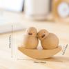 1/2 Stück Paarfiguren Desktop Dekorative Figuren Holzentenfiguren Valentinstagsgeschenk