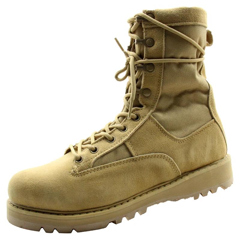 Modne brązowe buty wojskowe pustynne ze gumową podeszwą, zielone buty wojskowe US Army, taktyczne beżowe buty męskie na wyprzedaży buty wojskowe męskie