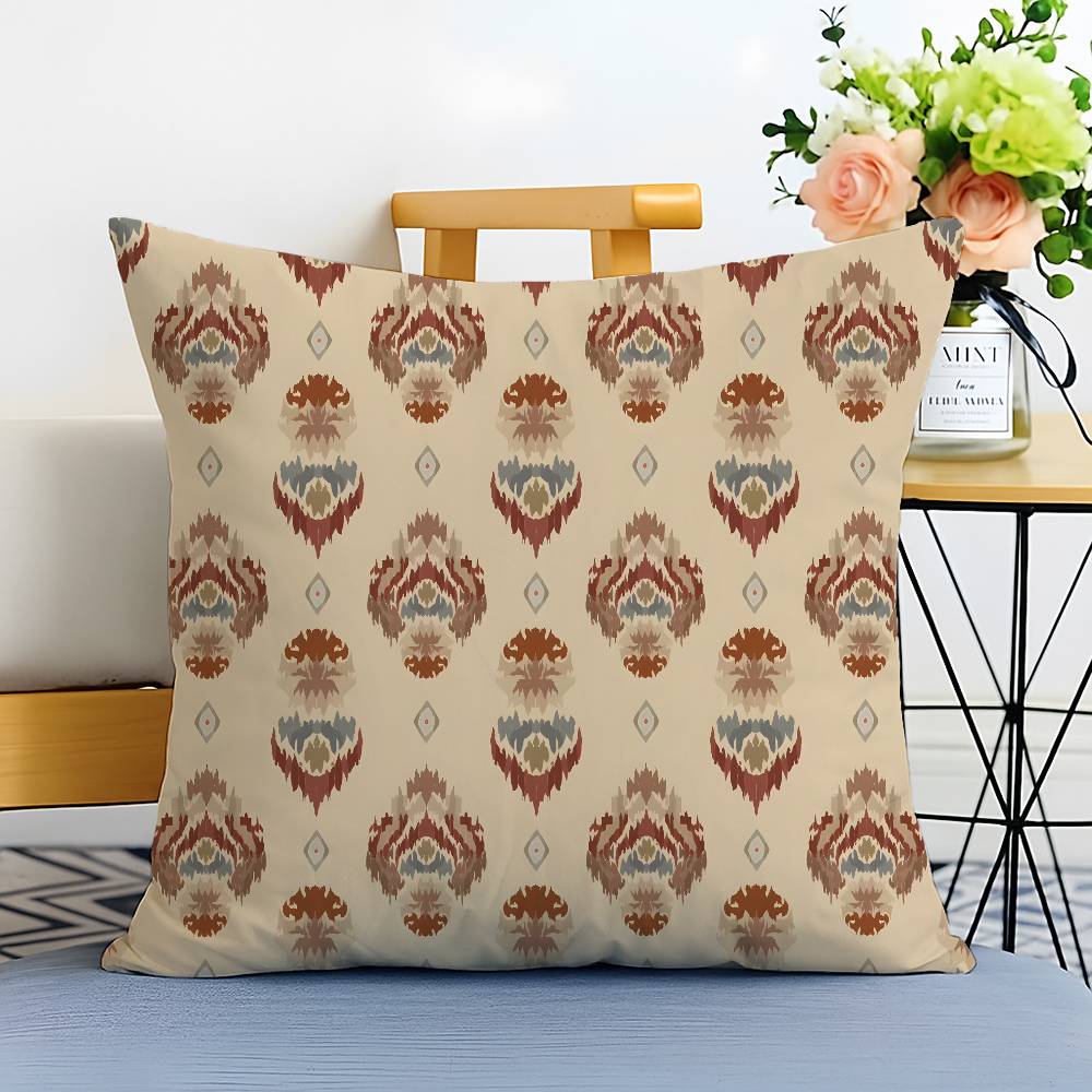 Exotic Ethnic Plaid Pattern Pillow Case Printed Brushed Fleece Pillow Baby Skin-Touch Eco-Friendly Dye-Sublimat