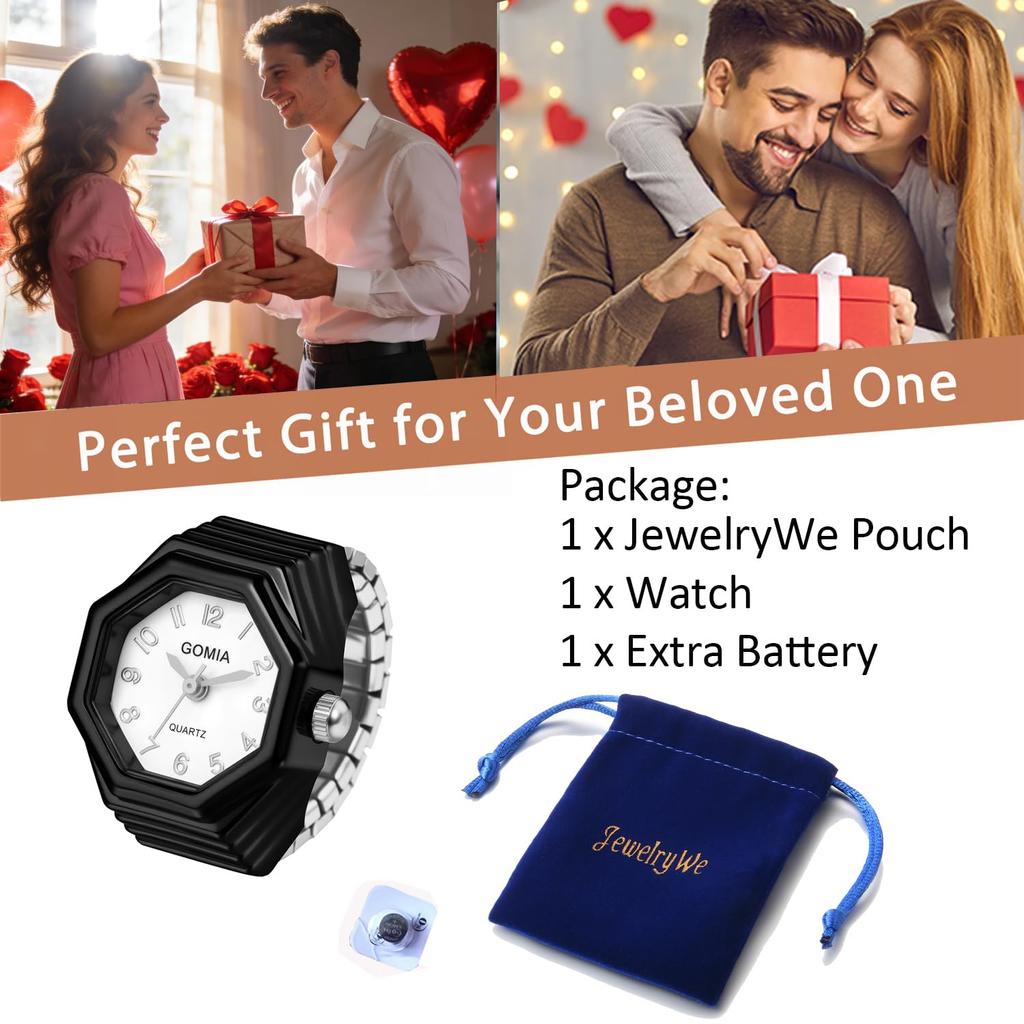 Ladies Ring Watch Fashionable Octagonal Stainless Steel Ring Clock Analog Simple Quartz Fashion Accessory - Birthday Christmas Valentine's Day Gift
