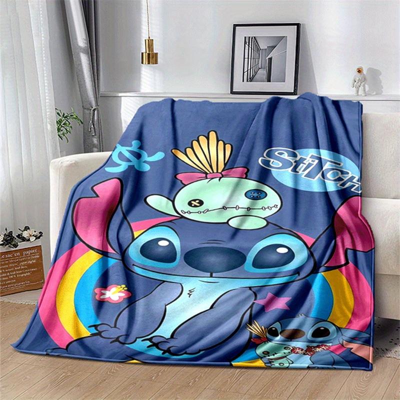 

1pc Cute Stitch Print Blanket, Cute Cartoon Design, Living Room Home Decoration Sofa Travel Soft and Cozy 130cmx150cm