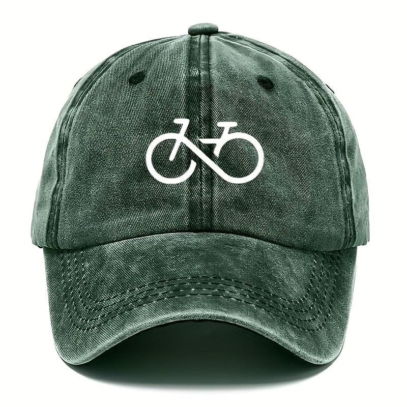 Yiran bag Vintage Fiets Bedrukte Baseballpet Met Wit Geometrisch Ontwerp Voor Hardlopen, Wandelen En Casual Straatstijl Adjustable