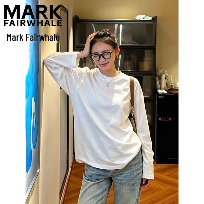 Mark Fairwhale Women's Solid Crew Neck Long Sleeve T-shirt
