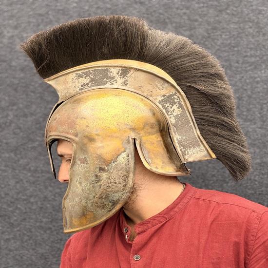 Medieval Trojan Warrior Helmet Great King Achilles Helmet Warrior Helmet Roleplay, Halloween, LARP, Christmas