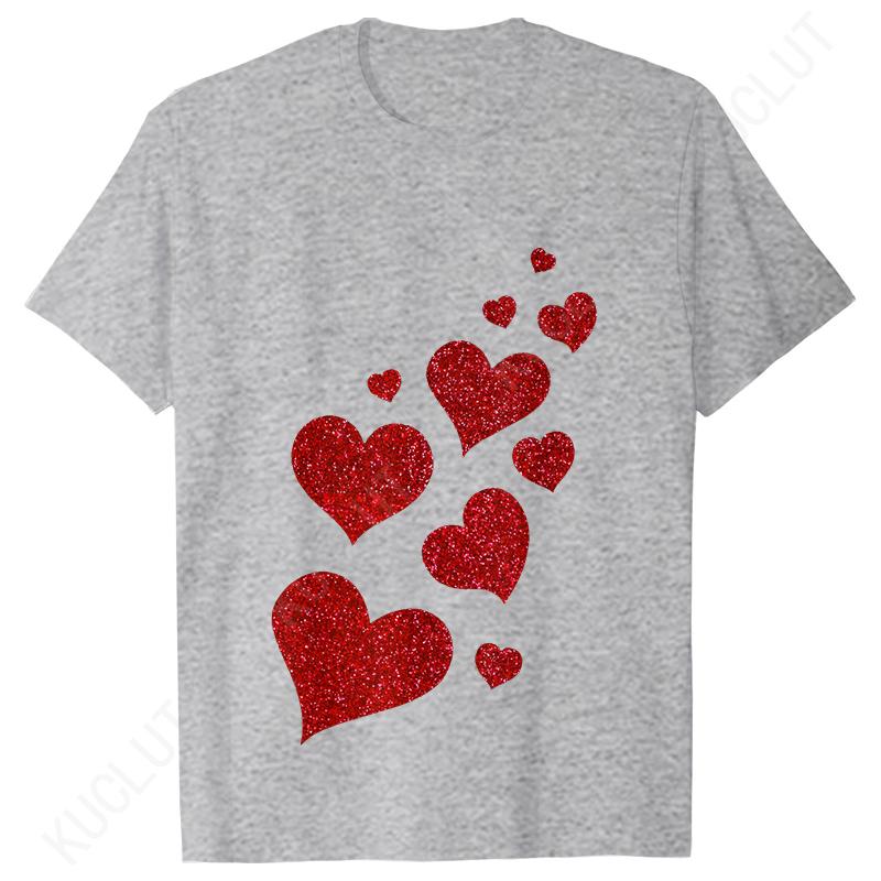 Damen Valentinstag T-Shirts Niedliche Herz T-Shirts Lustige Valentinstags T-Shirts für Damen Kurzarm Kleidung Sommer Mode T-Shirts