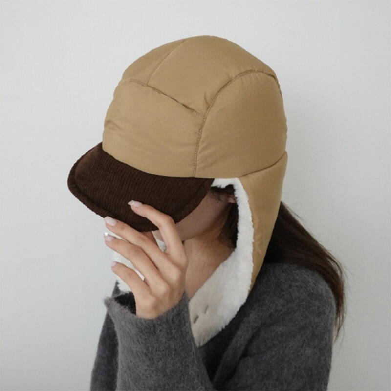 Женская утепленная мужская шапка на завязках C8603_Black