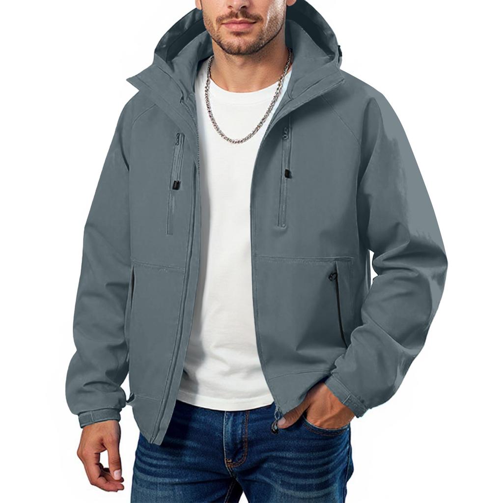 Løs hettegenser med halv glidelås for menn og submaskinjakke