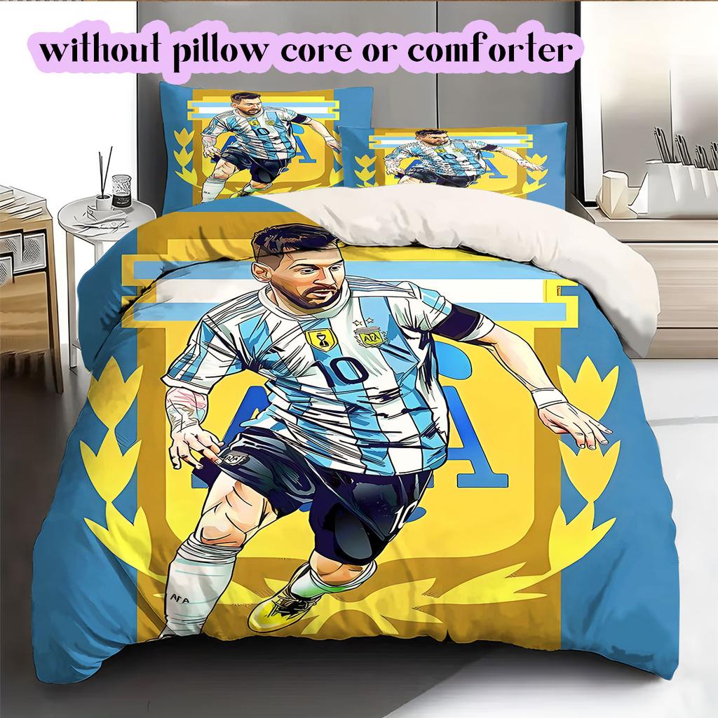 Biancheria da letto con motivo calcistico AFA, Set copripiumino Copripiumino Federa Regalo di Compleanno per la Casa (1*copripiumino+2*federe,senza imbottitura)