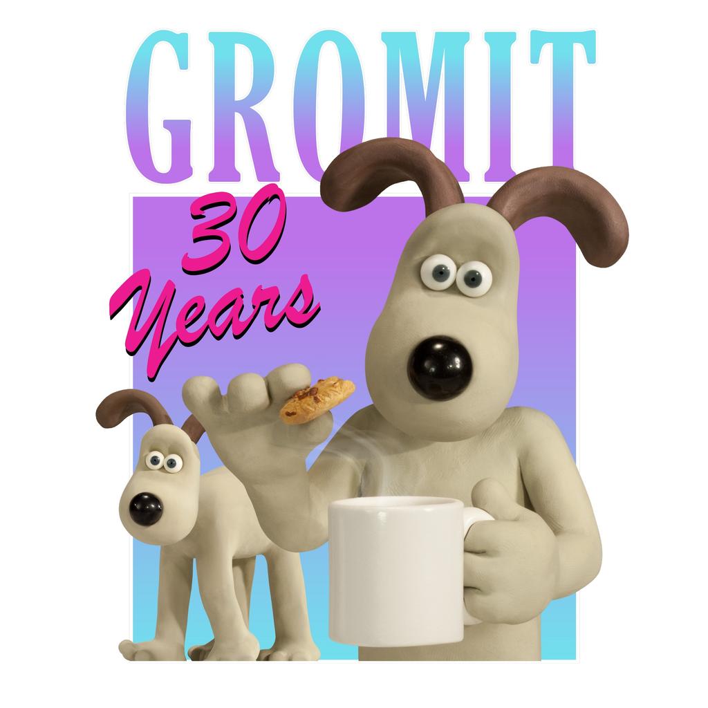 Wallace and Gromit Unisex Adult Gradient Birthday T-Shirt