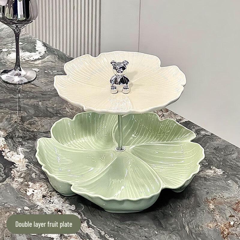 Ru Han Double-Layer Divided Snack Plate