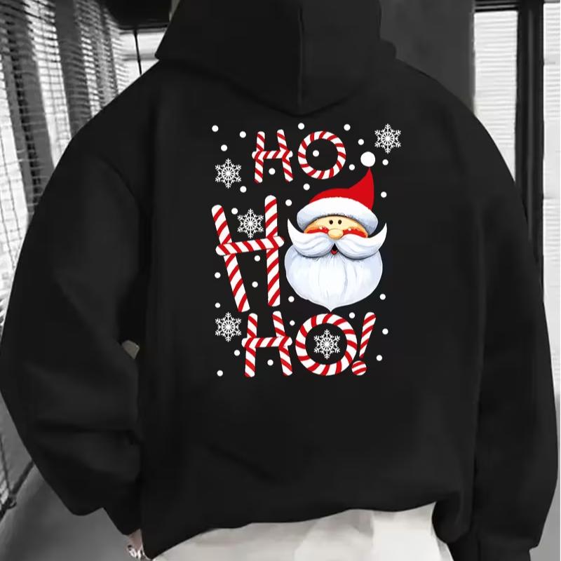 

Мужское худи с капюшоном на шнурке в стиле колор-блок на рождественскую тематику - Высокое чувство дизайна XXL чёрный