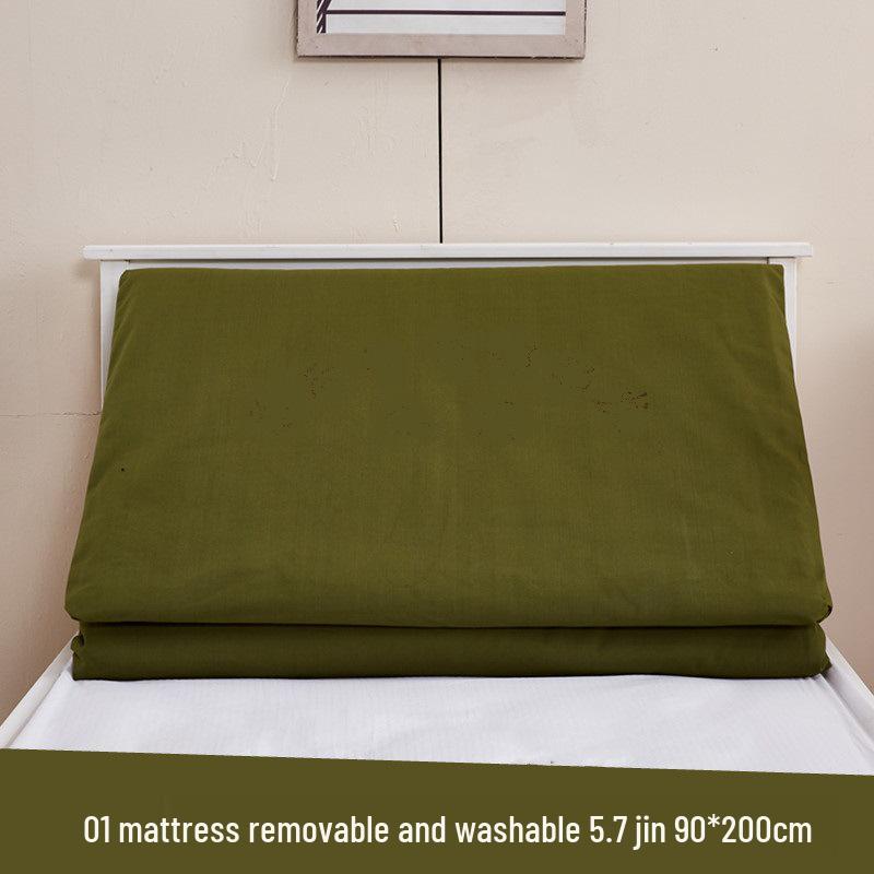 Army Green Student Dormitory Mattress with White Hot Melt Cotton for Military Training