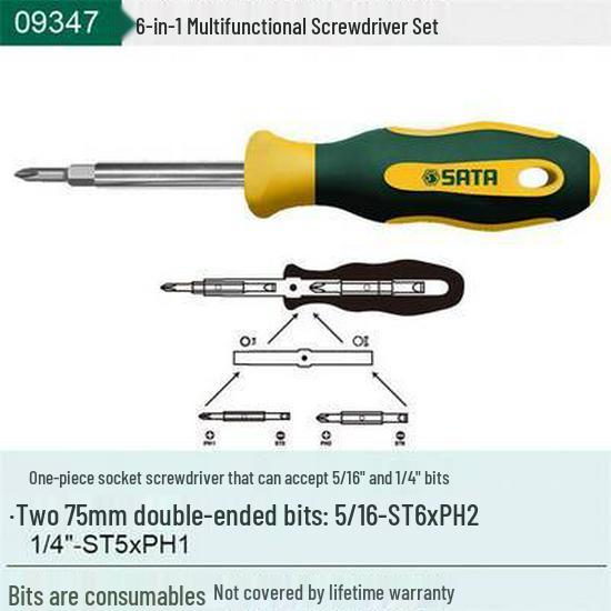 

SATA 6-Piece Short Ratchet Screwdriver Set