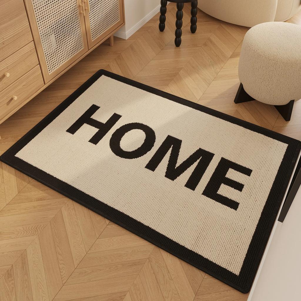 Entrance Carpet Anti-slip Waterproof Wear-resistant Floor Mat Retro Geometric Lines Rug Living Room Home Decoration Door Mats