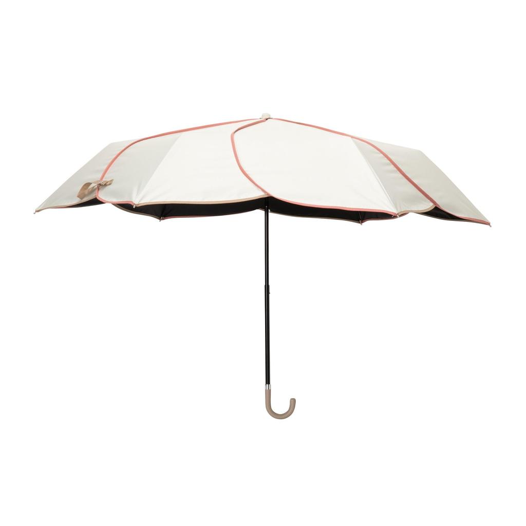 Francfranc Piping Folding White Rain or Two-Color Umbrella, 47cm, (For Shine)