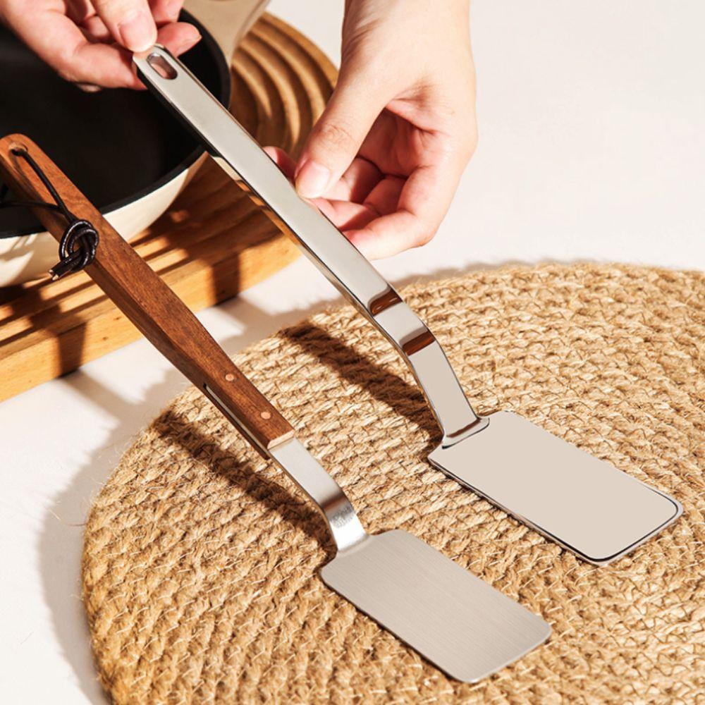 Long Handle Frying Spatula 304 Stainless Steel Cooking Turner Practical Cooking Shovel  Steak