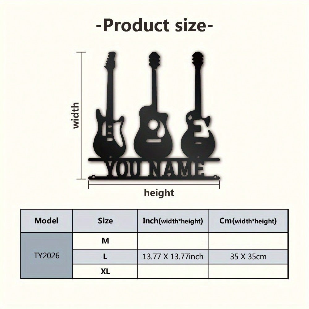 Metal Art Wall Decor, Musical Instrument Design, Customizable Logo, Vibrant Home Garden Decoration, Easy Install, Gift for Music Lovers