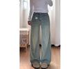 Women's Pear-Shaped Wide Leg Jeans - Plus Size, Slimming, Loose Fit, Autumn/Winter.