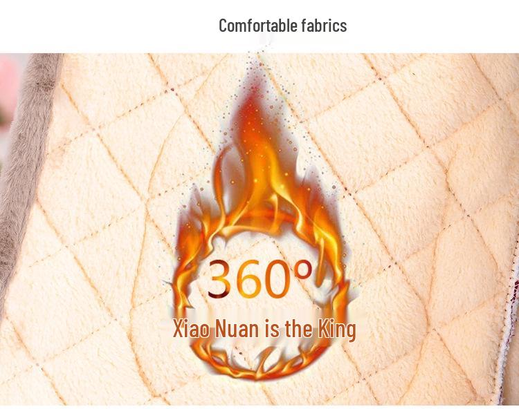 Stylish Winter Jacket for Middle-Aged & Elderly Women, Loose Fit, Fleece-Lined, Thick, Warm Cotton Padding.