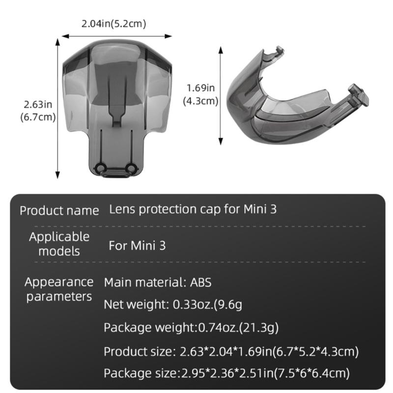 Lens Cap for DJI Mini 3 Pro Drone Protection Cover Dust-proof Cap Gimbal Guard Quadcopter Protector Accessory