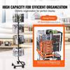 Brochure Display Rack 32-Pocket Rotating Literature Display Stand 5 Wheels