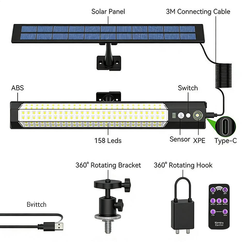 

Solar Outdoor Wall Lights 3 Modes Waterproof Solar Lamp With Remote Bright Wall Pendant Light For Landscape Pathway Outdoor