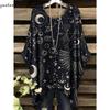 2025 Camiseta Elegante Bohemia para Mujer Estampado Floral de Mariposas Dobladillo Asimétrico Cuello Redondo Versátil y Lavable a Máquina Verano