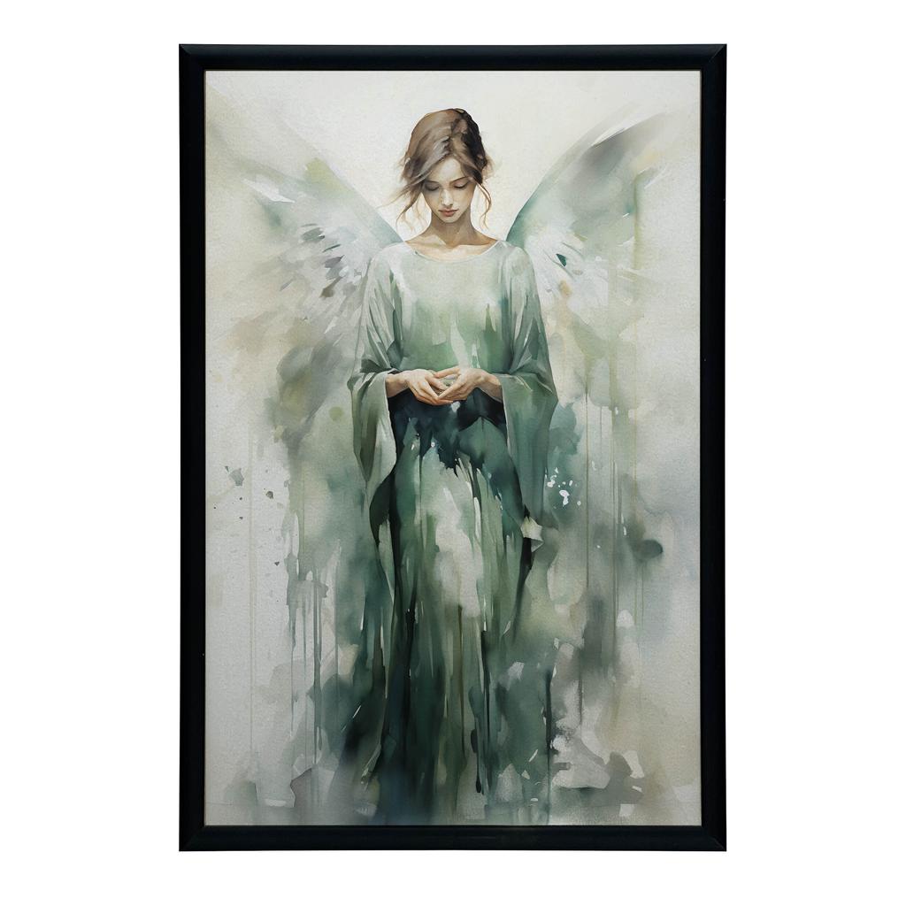 Plakat Mistyczna Piękność W Zielonym Blasku Plakat Mistyczna Piękność W Zielonym Blasku, 30X40 Cm, Rama Drewniana Ciemny Brąz, Papier Matowy 230 Gsm