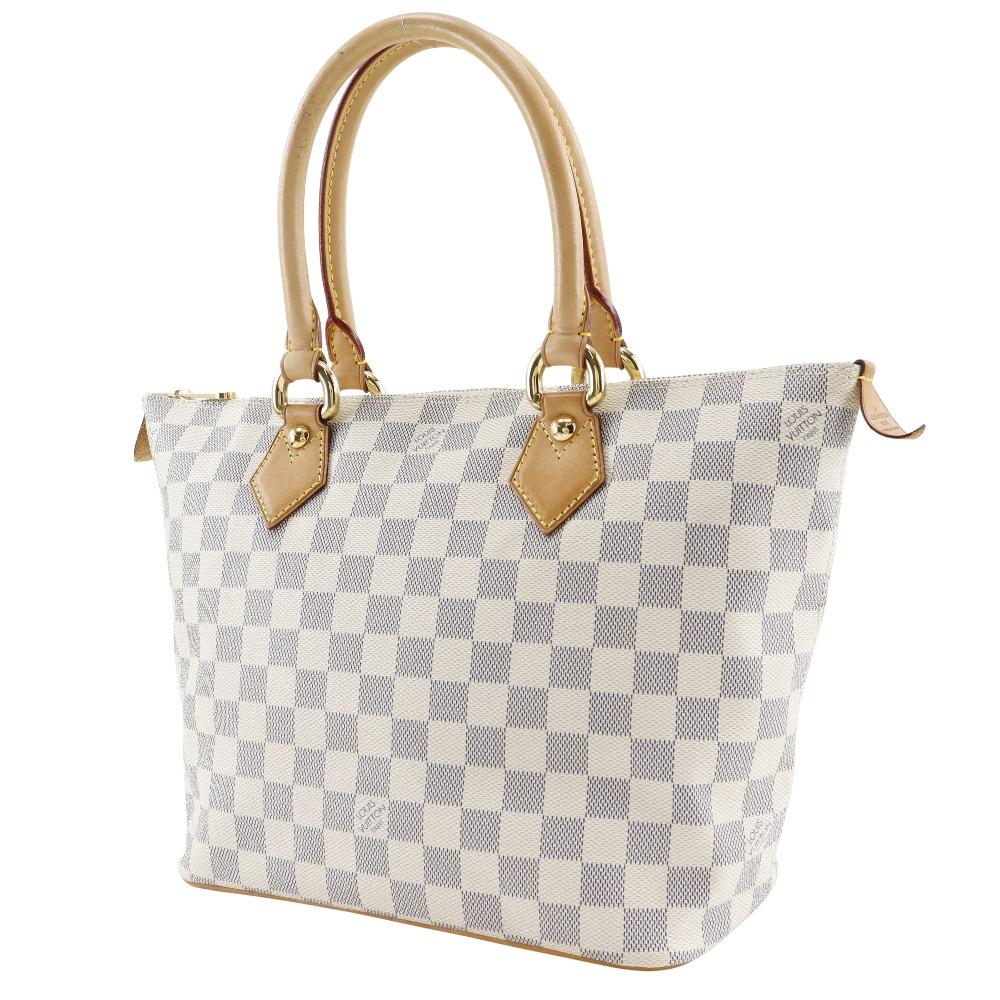 LOUIS VUITTON Saleya PM Handbag N51186 White Damier Azur Canvas Women Used